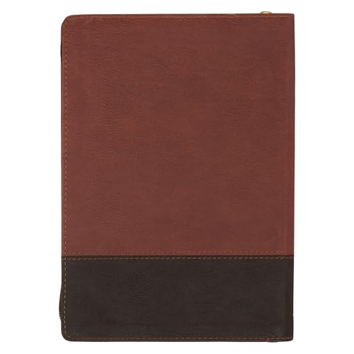 Christian Art Gifts Inspirational Zippered Journal, I Will Carry You Wide Ruled Notebook, Isa. 46:4 Bible Verse, Brown Vegan Leather Lighthouse, 336 Lined Pages w/scripture, (9” x 6.4” x .9”)
