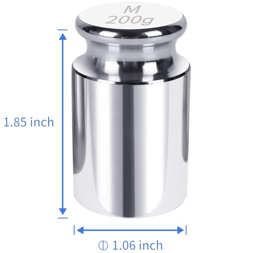 QP Calibration Weights, 200 Gram OIML Class M1 High Precision Scale Weights, Stainless Steel Gram Weights, Chrome Finish, Scale Calibration Weights for Digital Scale, Kitchen Scale, Pocket Scale 200g