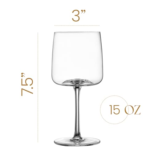 GLASSIQUE CADEAU Crystal Aperol Spritz Cocktail Glasses | Set of 2 | 15 oz Long Stemmed Goblets for Drinking Limoncello, Campari and Hugo Spritz | Elegant Glassware for Spritzer Drinks