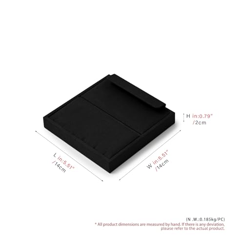 Oirlv Black Microfiber Jewelry Earring Necklace Tray P13707