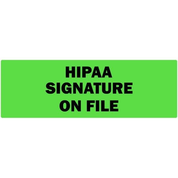 HIPAA Signature on File Labels