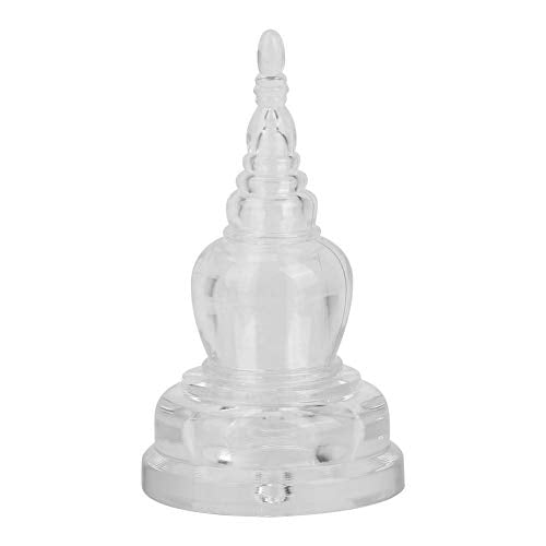 HEEPDD Crystal Stupa Buddhist Dagoba Tower Statue, Handcrafted Acrylic Meditation Decor, 3 Inch Serene Home Temple Ornament for Mindfulness Practitioners, Yoga Enthusiasts, and Spiritual Gift Giving