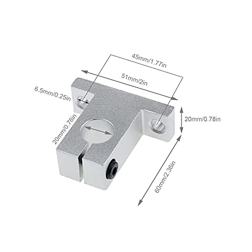 4pcs SK20 Linear Shaft Support Bracket Mount 20mm CNC Linear Motion Ball Slide Units Rail Support Guide Shaft Bearing for 3D Printer Multi-axis Machine