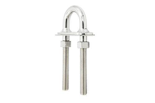 Vinland Marine stainless steel stern eye U-bolt with welded plate for boat bow and stern tie-downs