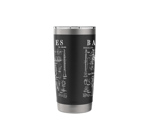 Bagpipes Bagpiper Bagpipe Player Vintage Patent Musician Stainless Steel Insulated Tumbler Black 20 Ounces