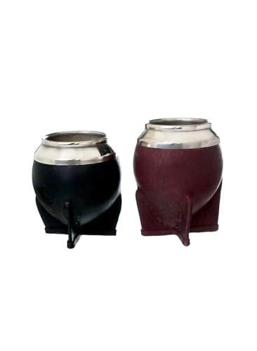 Generic Gourd Mate Cup Torpedo, lined with Argentinian Leather and Nickel Silver Ferrule (Brown), Short, 727373128789 Brown