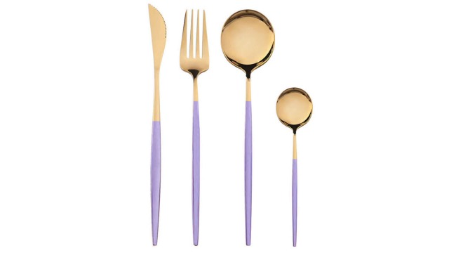 24-Piece Silver Korean Silverware Set, Stainless Steel | Mirror Polished, Service for 6, Includes Forks Spoons Knives, Modern Flatware Cutlery Silver01