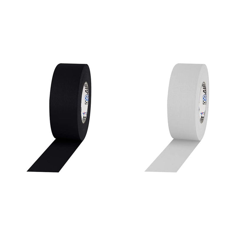 Pro Gaffer Gaffers Tape Black (2 in x 55 yd) and White (2 in x 55 yd)