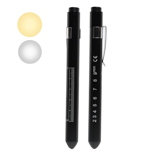 Pupil Light Medicine, Diagnostic Light, Reusable LED Pen Lamp with Pocket Clip, Nurse Emergency Service Accessories, LED Pen Lamp for Nurses Students Doctors Pack of 2