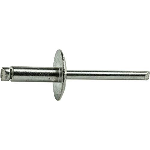 Fastenere large flange stainless steel blind rivets, 3/16 x 1/4 inch, open-end 6-4 grip range, 25 pack