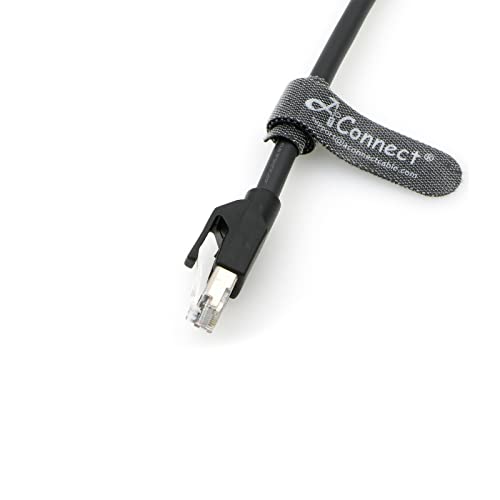 M12-A-Code Ethernet-Cable for Cognex DM300 M12 8 Pin Male A Code to RJ45 Shielded Ethernet High Flexible Cable 16.5Ft/5M Black 5M