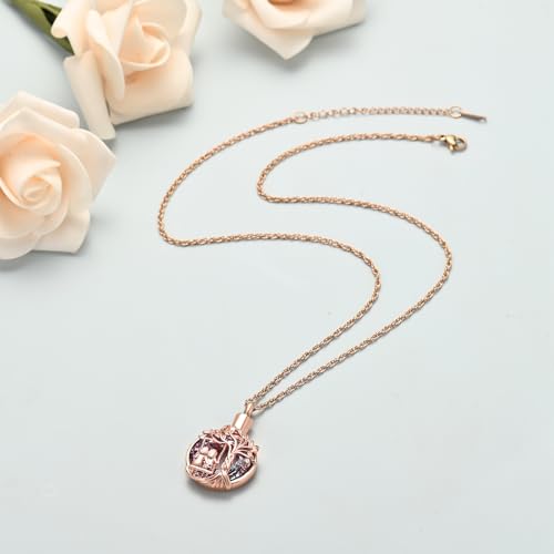 shajwo Tree of Life Urn Necklace for Ashes for Sister Rose gold-purple
