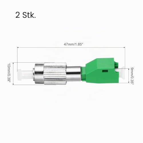 QUARKZMAN Fibre Optic Adapter FC/UPC Male to LC/APC Female Pack of 2 | Coupling single-mode unidirectional plug for optical cables