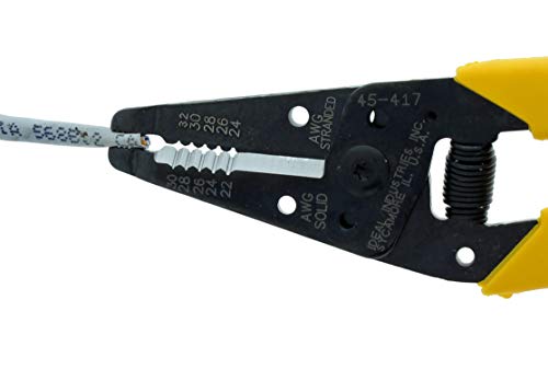 IDEAL Electrical 45-417 Premium Reflex T wire stripper with plier nose, slide lock, and textured grips
