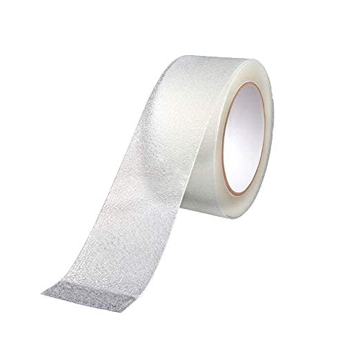 Anti Slip Black And Transparent Anti Slip Tape Two Rolls 2 Inch x 33 Foot Grip Tape Grit Traction Non Slip, Non Skid Treads, High Traction Friction Abrasive Adhesive Stairs Step - Black and Clear
