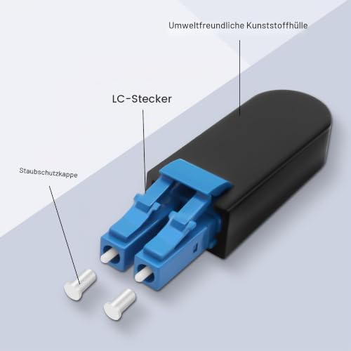 XMSJSIY LC/UPC Fibre Optic Tester Loopback Connector Duplex Singlemode LC 9/125 Tester Connector Standard LWL Circuitors Signal Test LC Adapter for Test Application - 2 Pieces