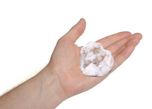 Erliway Moroccan Agate Geode with Crystal Natural Heart-Shaped Agate 2-2.4"