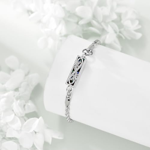 Dragonfly Urn Bracelet Sterling Silver Dragonfly Urn Bracelet for Ashes Memorial Jewelry Gift for Women Men