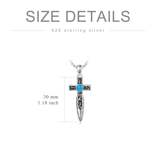 ROMANTICWORK Arrowhead Necklace 925 Sterling Silver Pendant Viking Jewelry for Anniversary Birthday Gifts Men Cross