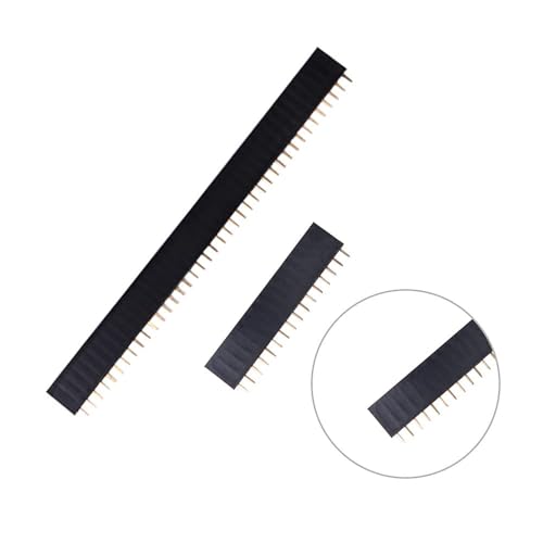 GTIWUNG Pack of 128 2.54 mm Straight Single Row Board Female Stackable Socket Strip Pin Header Connectors (4/6/8/10 Pin Each 22 Pieces + 12/16/20/40 Pin 10 Pieces)