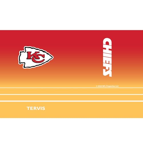 Tervis Traveler NFL Kansas City Chiefs - Ombre Triple Insulated Tumbler Travel Cup Keeps Drinks Cold & Hot, 20oz, Stainless Steel Multicolor