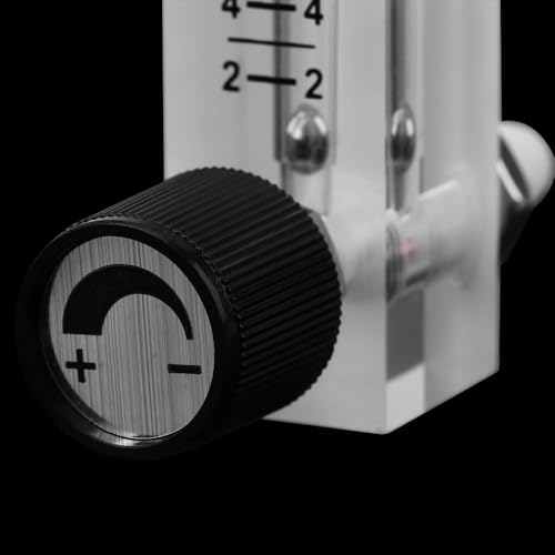 LZQ-7 Flow Meter with Control Valve, 1-10L/min Flow Meter for Unidirectional Measurement of Gas Oxygen Airflow with 8mm Barbed for Industrial Applications