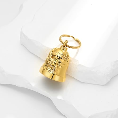 zeqingjw Eagle Bell Cremation Jewelry Urn Keychain for Ashes for Women Men Memorial Keepsake Keychain Gold