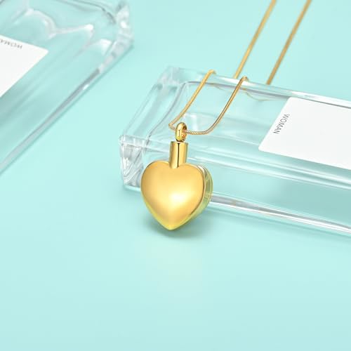 Heart Urn Necklace For Ashes Birthstone Pet Memorial Jewelry Dog Paw Print Cremation Pendant Stainless Steel Keepsake Gift For Pet Lovers Gold blue