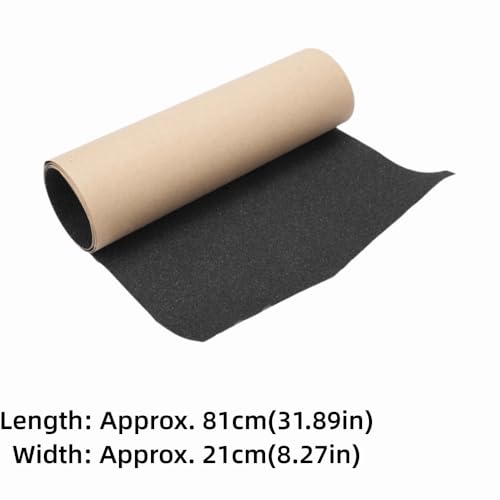 31.89" x 8.27"Scooter Grip Tape, Black Skateboard Grip Tape Water Proof Anti-Slip Longboard Griptape Sandpaper for Skateboards and Scooters Parts(Black)