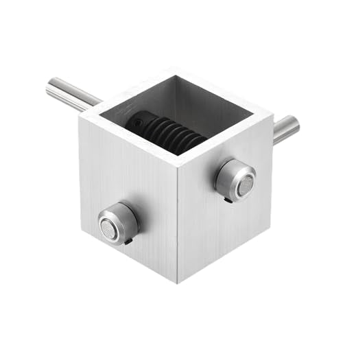 sourcing map Gear Box 90 Degree Right Angle Worm Gearbox 1:10 Reduction Gearbox 1 Module 10 Teeth Worm Gear Aluminum Frame Simple Mechanical DIY Module with 8mm Shaft, 100x100x50mm(LxWxH)