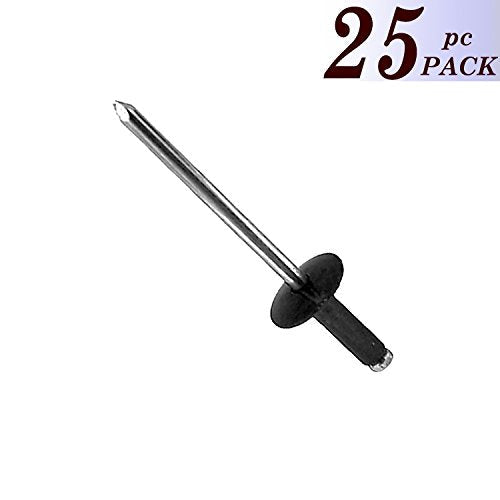 BoltmanShop 5/32-inch black aluminum and steel specialty blind rivets, 1/4 to 3/8-inch grip range, 25-pack