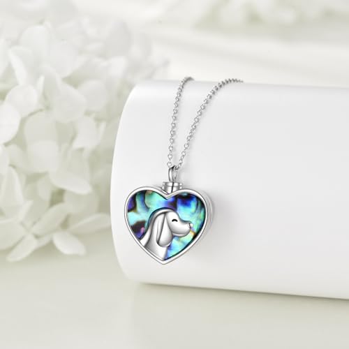 VONALA Animal Urn Necklaces for Ashes 925 Sterling Silver Elephant/Butterfly/Dog/Hummingbird Pendant Keepsake Necklace Cremation Jewellery Memorial Gifts for Women Girls Dog