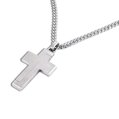 TOM TAILOR - TT-N0045 Men's Stainless Steel Necklace - Silver - Cross Pendant