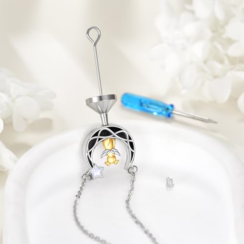POPLYKE Pet Cat/Dog Necklace Sterling Silver Keepsake Pet Memorial Pendant Jewelry Gift for Women Men Moon Dog