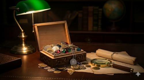 Handmade Wooden Jewelry & Keepsake Box, Decorative Storage Box, 8 x 6 Inch Antique Finish