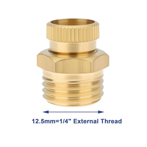 Create idea 2pcs PT1/4" Male Thread Air Compressor Drain Valve 12.5mm Thread Brass 1/4"