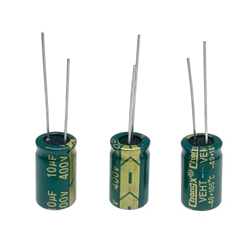 10pcs 400V 10UF High Frequency Capacitor 10x17mm (0.39x0.67in) | Aluminum Electrolytic Capacitors for TV LCD Monitor Game 10pcs 400V 10UF