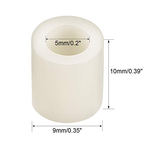 uxcell ABS round spacers washers, 9mm OD, 6mm ID, 10mm height for M5 screws