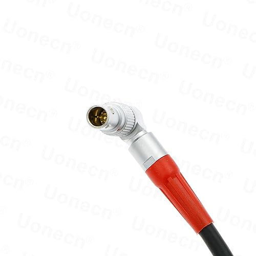 Uonecn LBUS Cable 4 Pin Male to 4 Pin Male Right Angle Lens Motor Cable Compatible with ARRI LBUS System, cforce Motor, FIZ MDR Camera Accessories, 60cm/23.6in 180° Right Angle to Straight