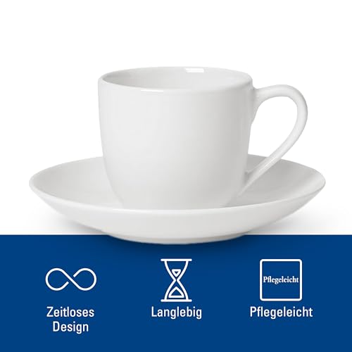 Villeroy & Boch For Me Espresso Cup & Saucer : Set of 2, Premium Porcelain, White