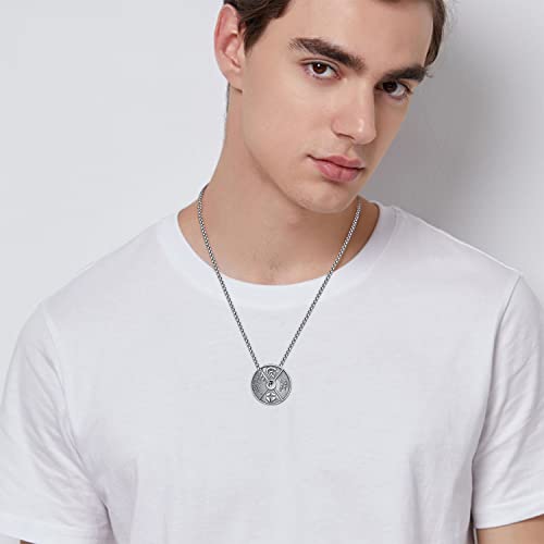 ADMETUS Armor of God Coins 925 Sterling Silver Coin Pendant Necklace Protection Jewellery Religious Gifts for Men