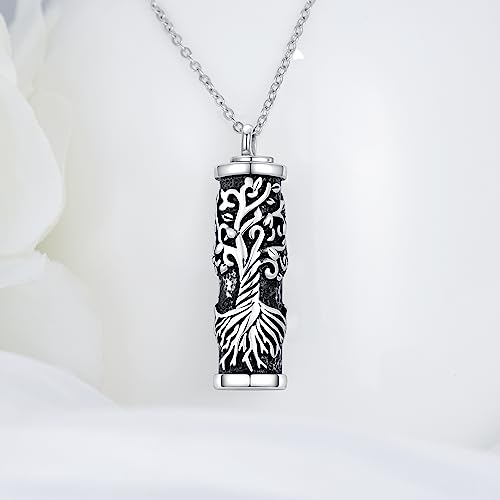 VONALA Tree of Life Necklace 925 Sterling Silver Filigree Family Tree Pendant Necklace Tree Jewellery Gift for Women Her Urn