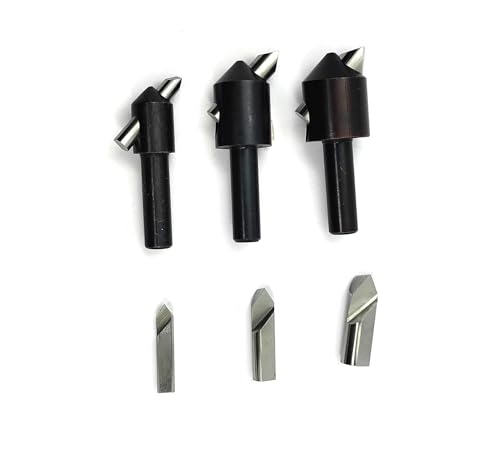 BUYOHLIC set of 3 fly cutters with 3/8-inch shanks and spare HSS tool bit