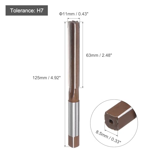 Quartzman Hand Reamer 11 mm H7 Metric Reamer Drill Bit for Stainless Steel | For metal wood hole grating, straight grooves 9SiCr alloy steel cutting tool 11mm
