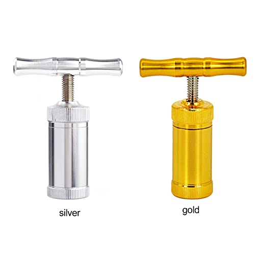 Pollen Press Tool T Shape Metal Spice Crusher Kief Press Tobacco Presser Pollen Presser Hand Tool for Pressing and Crushing Herb, Spice,Tobacco (Gold) Gold