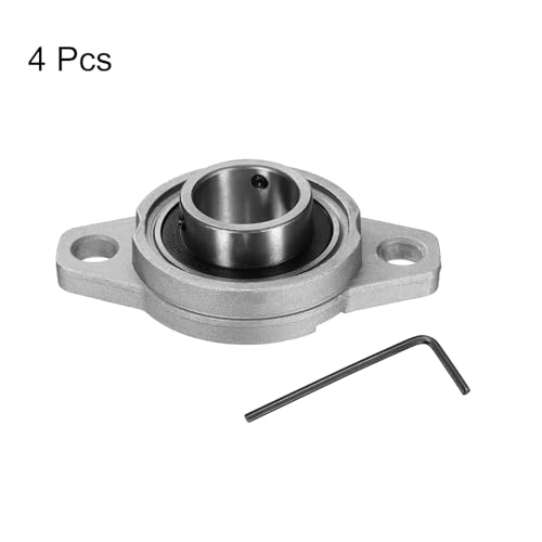 sourcing map 4pcs KFL005 Pillow Block Bearings 25mm Bore Bearing Units Zinc Alloy Flange Mounted Bearing Housing, P6(ABEC3)