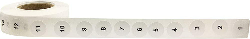 Consecutive Number Stickers 1-1,000 0.50 Inch 1,000 Total Labels small