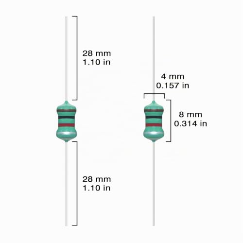 AUKENIEN 1W Colour Ring Inductors 28 Values Inductor Kit 1uH to 10mH 280 Pieces 0510 DIP Colour Code Inductance 1 Watt Assortment