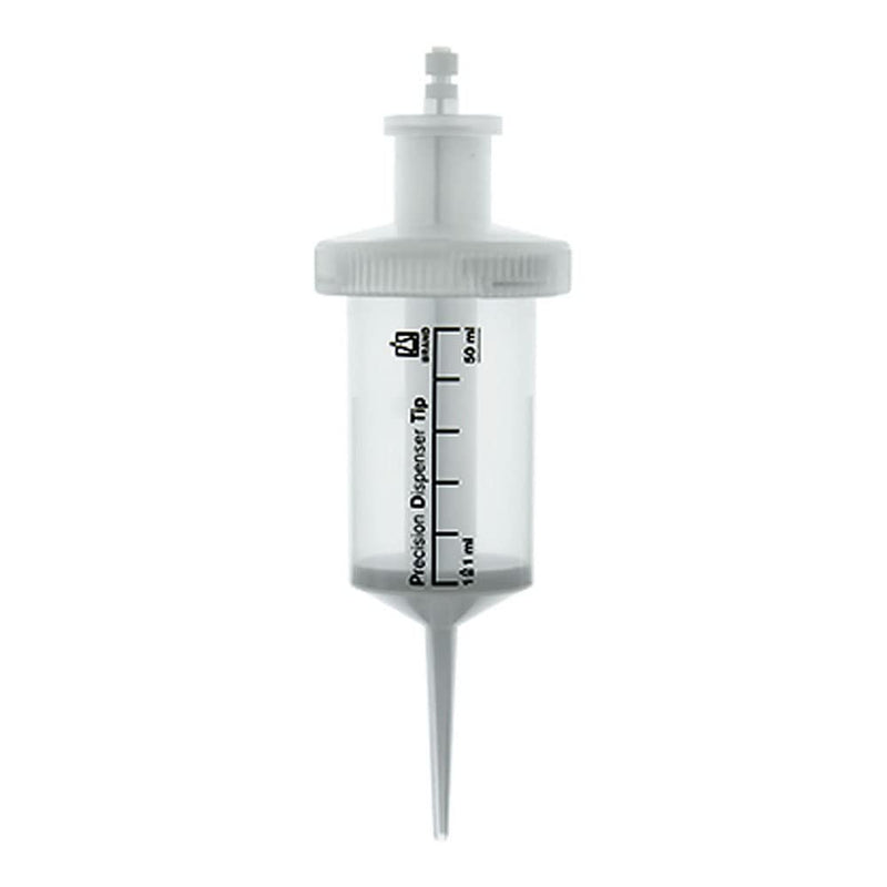 BrandTech 705718 PD-Tip II Precision Dispenser Tip, Non-Sterile, 50mL Capacity, Pack of 25