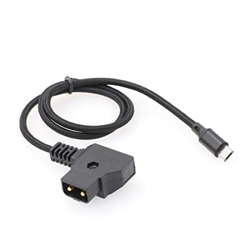 Nucleus Nano Focus Motor Power Cable P-TAP D-tap to Micro USB 14.8V 50cm for Tilta V-Mount D-tap to straight